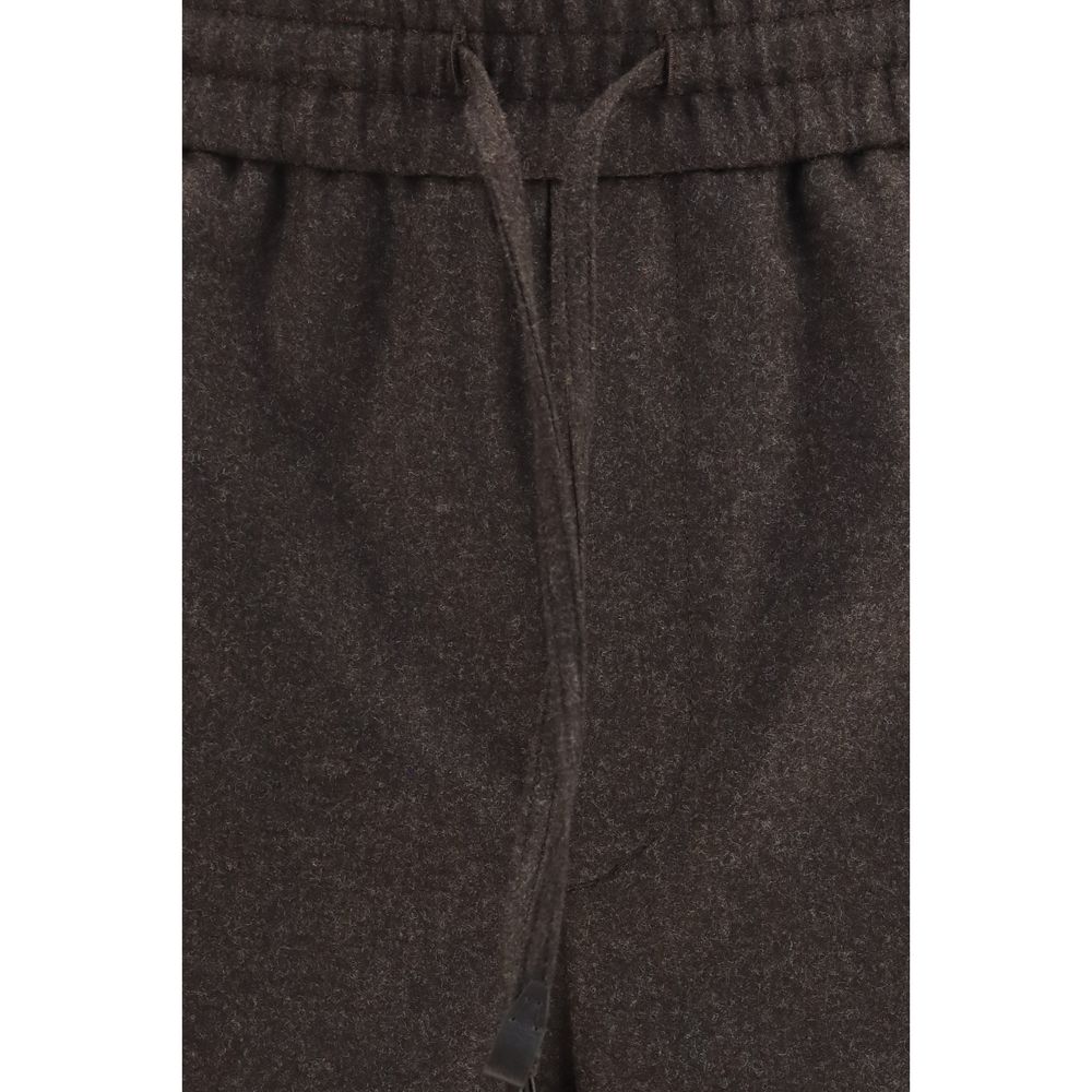 Brown Wool Oves Aries Casual Pants