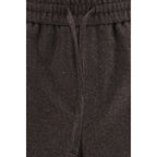 Brown Wool Oves Aries Casual Pants