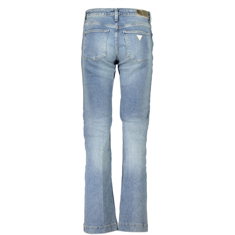 Blue Cotton Flared Jeans