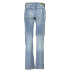 Blue Cotton Flared Jeans