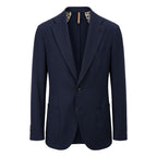 Blue Polyester Men Jacket