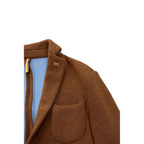 Brown Viscose Men Jacket