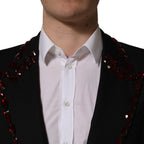 Black Crystal Embellished Coat Blazer Jacket