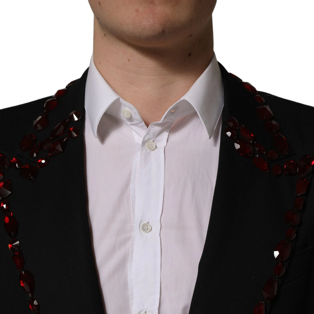 Black Crystal Embellished Coat Blazer Jacket