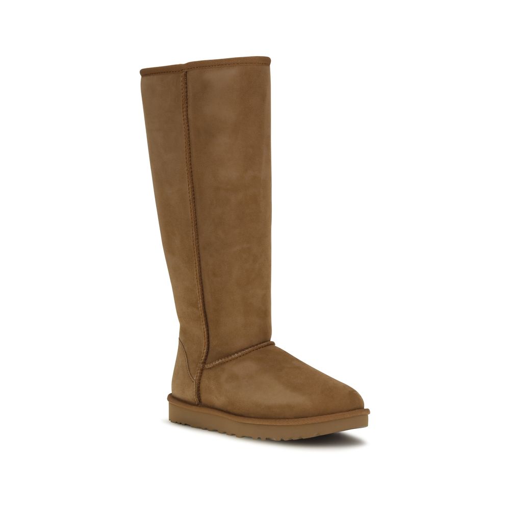 Brown Calf Leather Bos Taurus Flat Boots