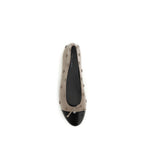 Beige Calf Leather Bos Taurus Ballet Flats