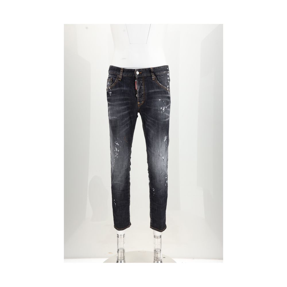 Black Cotton Skinny Jeans