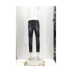 Black Cotton Skinny Jeans