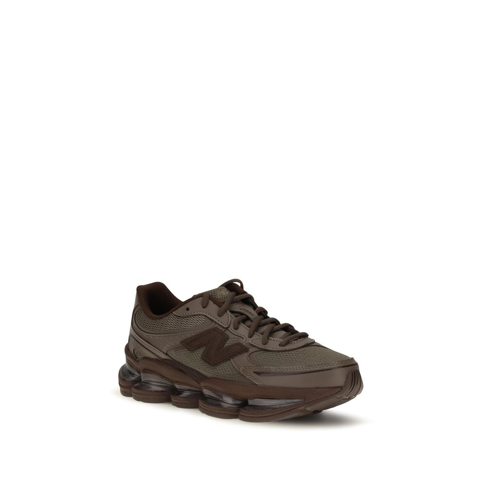 Brown Fabric Athletic Sneakers