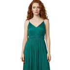 Bicolor Polyester Long Dress