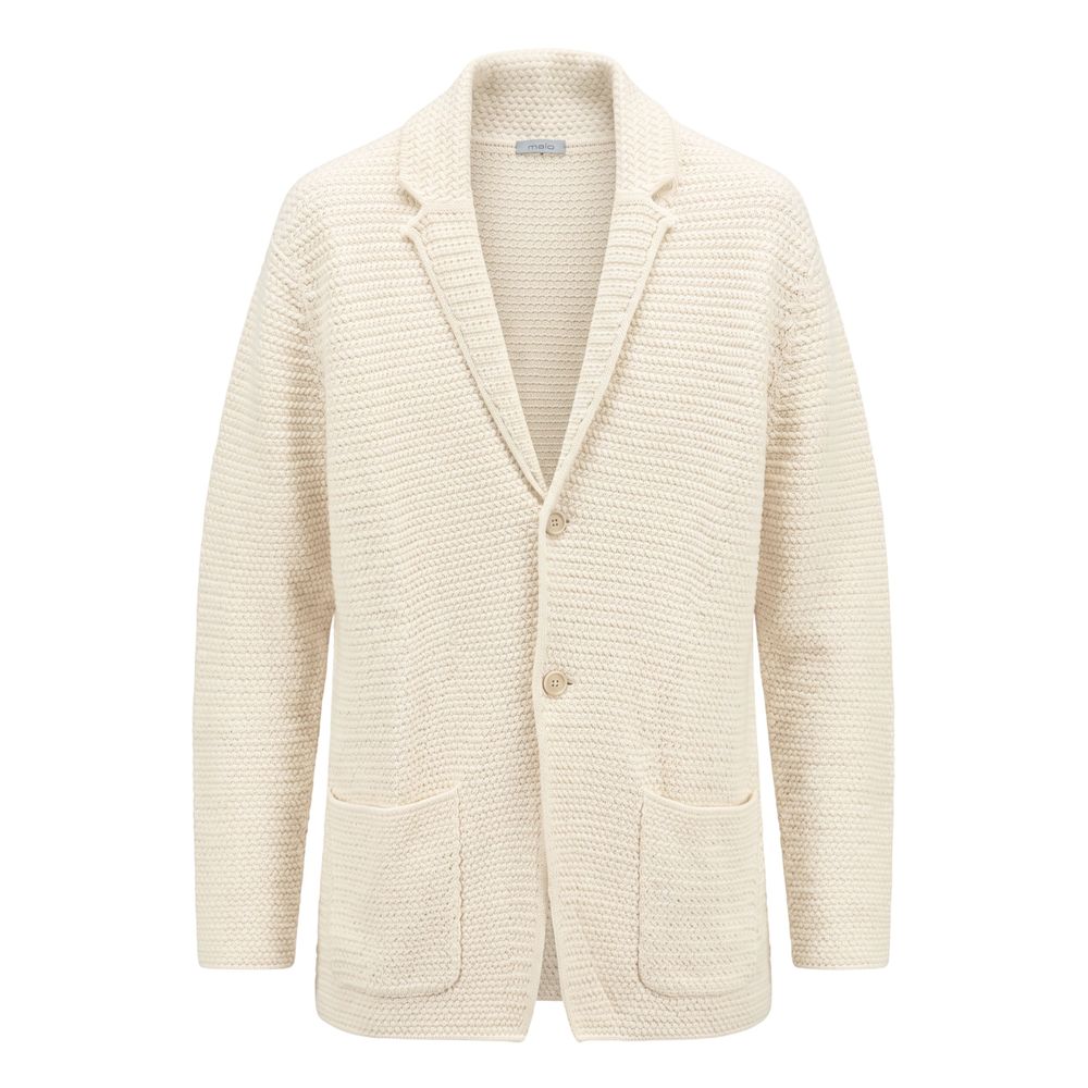 White Cotton Men's Cardigan