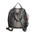 Black Cotton Womens Backpack