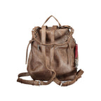Brown Polyurethane Women's Backpack