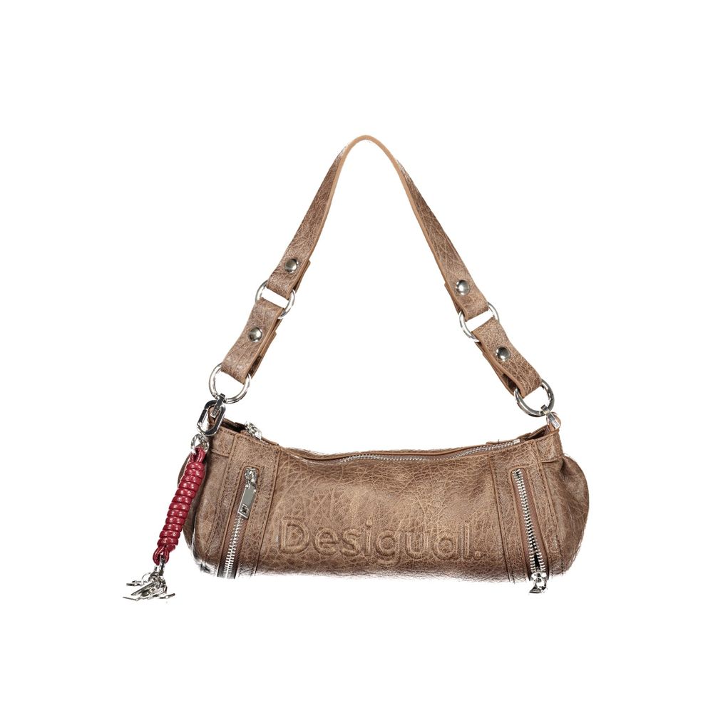 Brown Polyurethane Women Bag