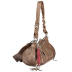 Brown Polyurethane Women Bag