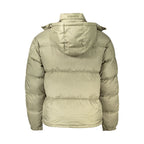 Green Polyester Full-Length Jacket
