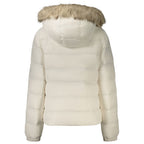 White Polyester Full-Length Jacket