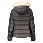 Black Polyester Full-Length Jacket