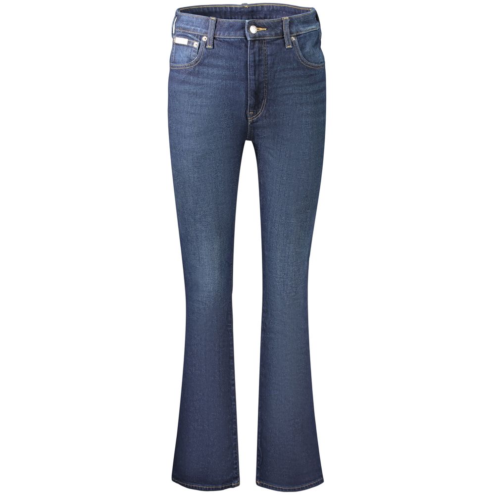 Blue Cotton Bootcut Jeans