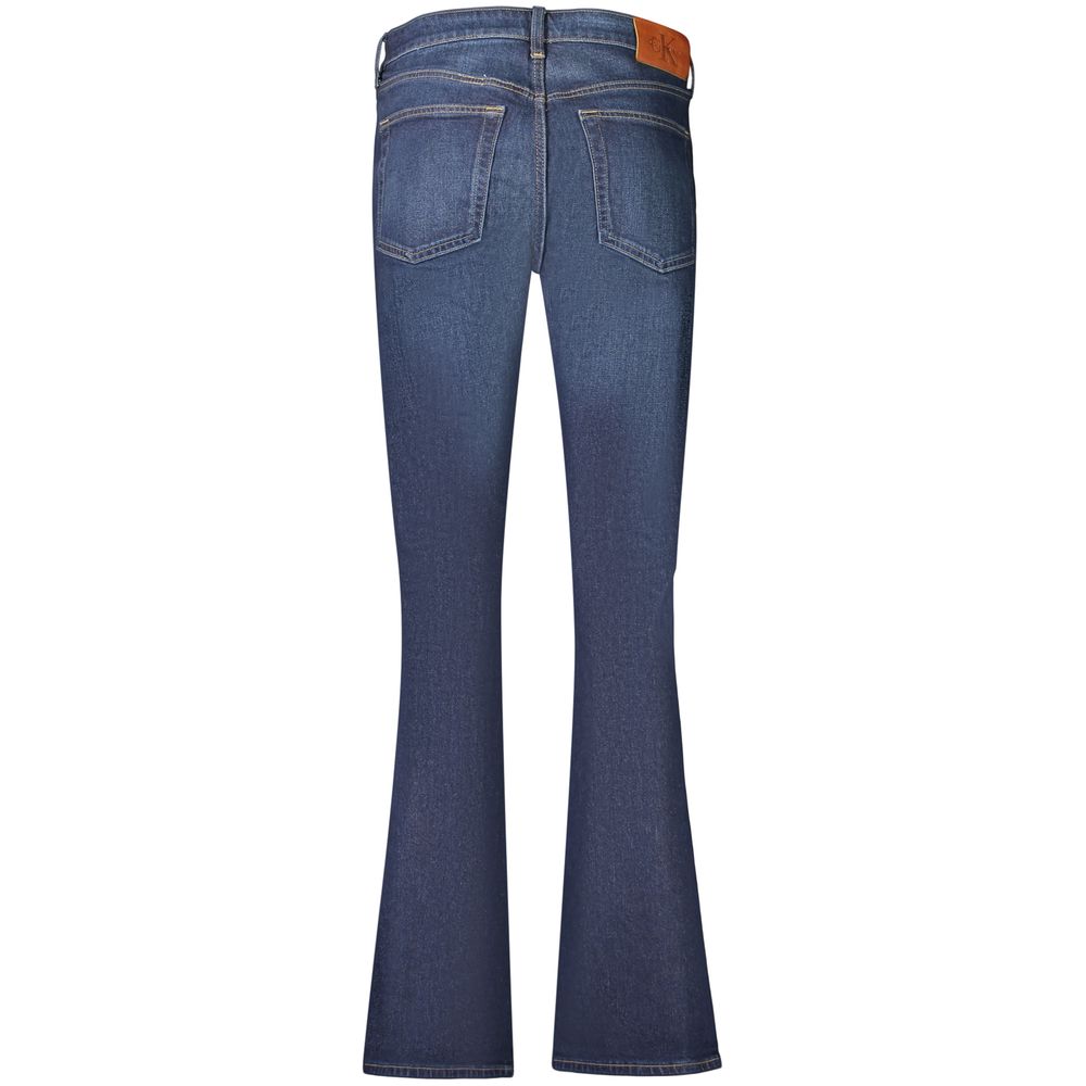 Blue Cotton Bootcut Jeans