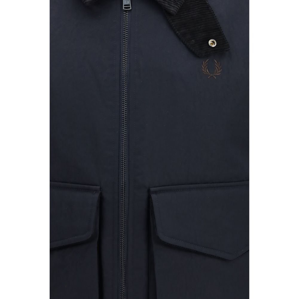Blue Recycled Polyamide Full-Length Jacket