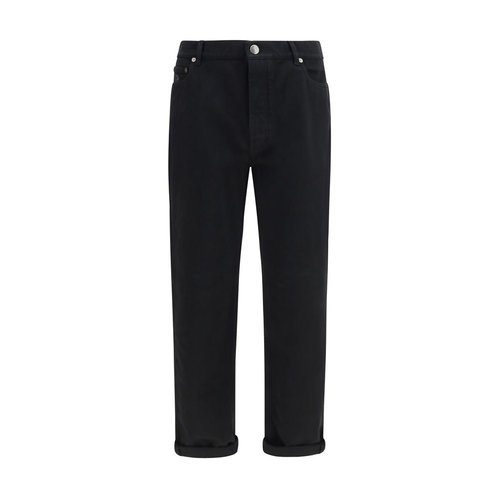 Black Cotton High-Waisted Jean