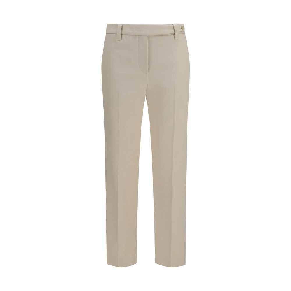 Beige Cotton Dress Pants