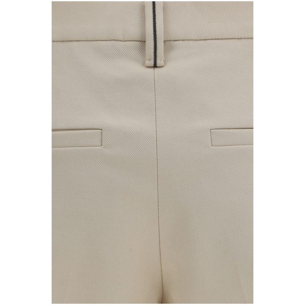 Beige Cotton Dress Pants