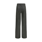 Bicolor Cotton Flared Jeans