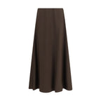 Brown Wool Oves Aries Midi Skirt