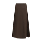 Brown Wool Oves Aries Midi Skirt