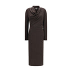 Brown Wool Oves Aries Casual Dress
