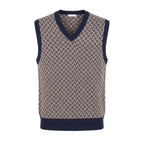 Blue Cotton Men Sweater