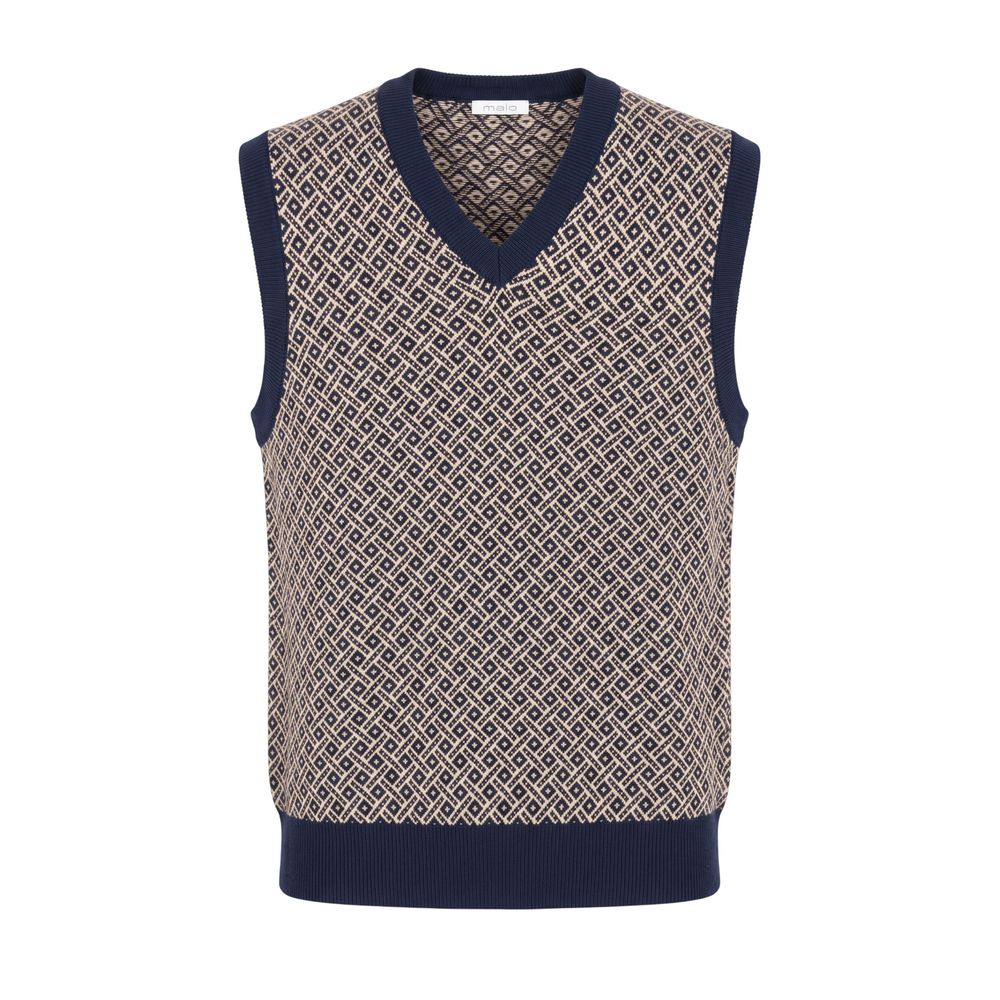 Blue Cotton Men Sweater