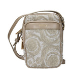 Beige Fabric Crossbody Bag