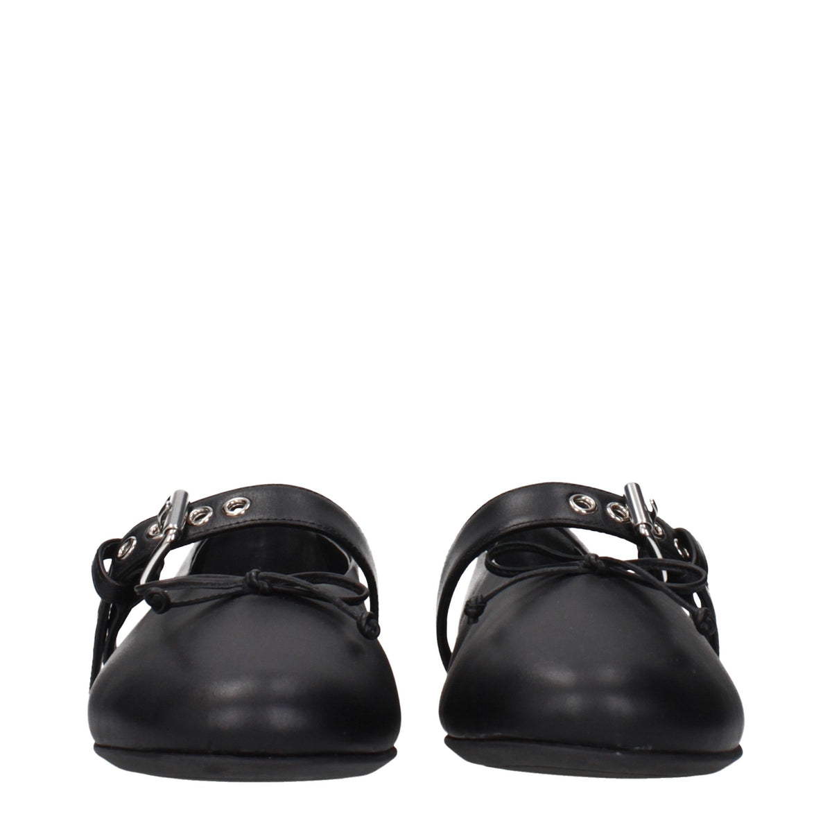 Black Leather Ballet Flats