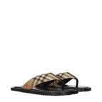 Beige Fabric Flip-Flop Sandals