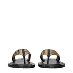 Beige Fabric Flip-Flop Sandals
