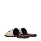 Beige Fabric Slippers