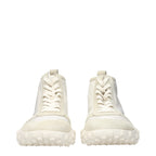 White Fabric High Top Sneakers