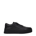 Black Leather Platform Sneakers