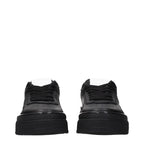 Black Leather Platform Sneakers