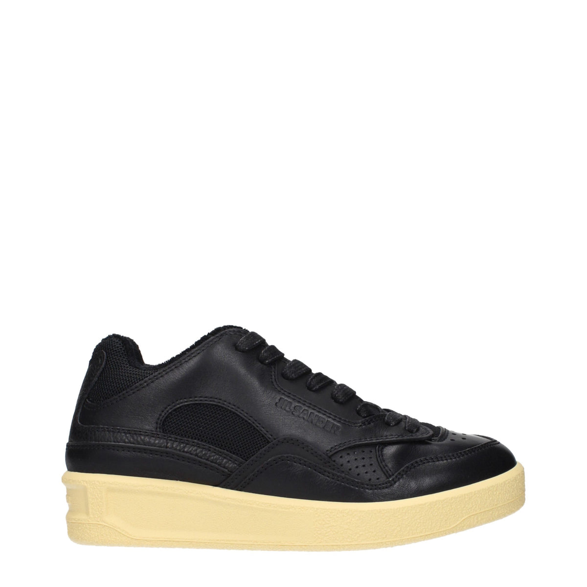 Black Leather Low Top Sneakers