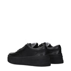 Black Leather Platform Sneakers