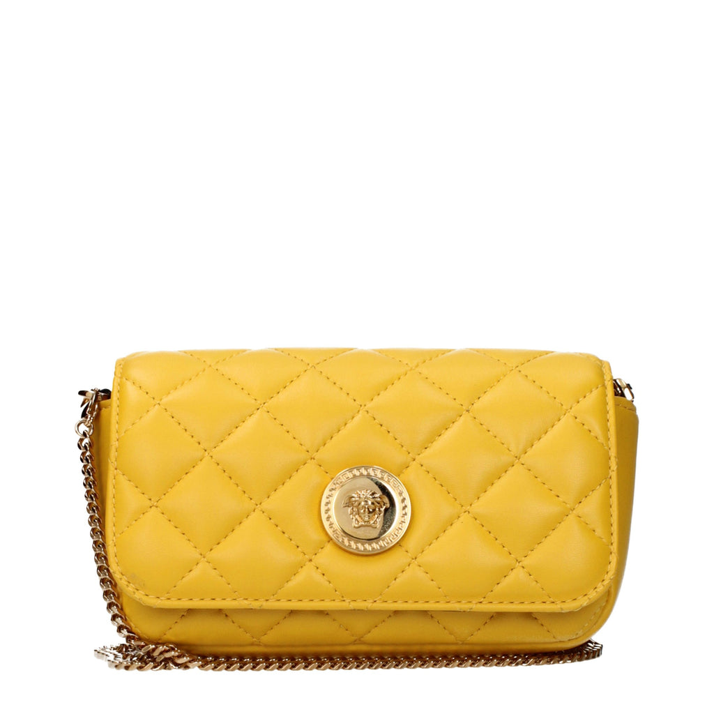 Yellow Leather Crossbody Bag