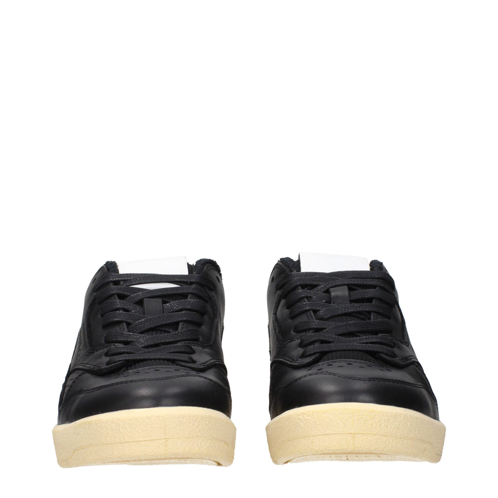 Black Leather Low Top Sneakers