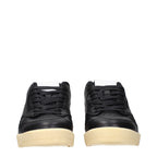 Black Leather Low Top Sneakers