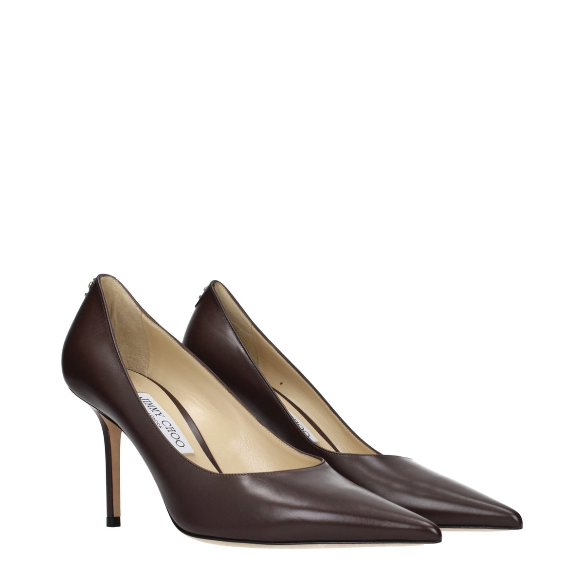 Brown Leather High Heel Pumps