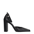 Black Leather High Heel Pumps