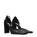 Black Leather High Heel Pumps